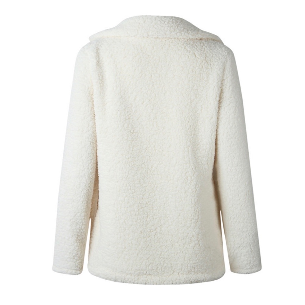 ✨HP!✨White Colored Cozy Plush Fleece Coat✨ - Picture 4 of 5